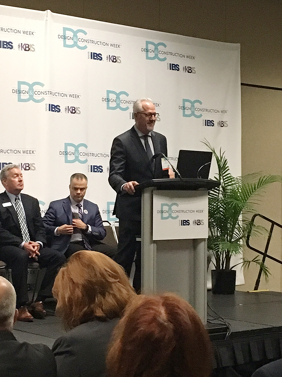 Tony Mancini group directorprincipal of SGC Horizon speaks at Design and Construction Week