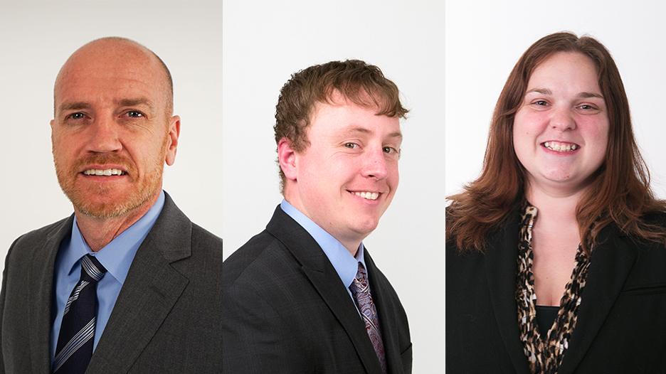 Left to right Scott Brinkley Shane Rau and Angel Braaten