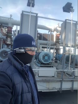 XOEye Technologiesrsquo smart glasses worn by a field technician XOEye Technologiesrsquo smart glasses worn by a field technician