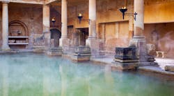 The heated baths of Caracalla in Rome.
