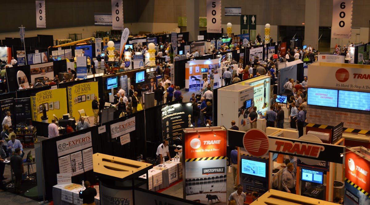 A view of the main exhibit hall at Comfortech 2015.