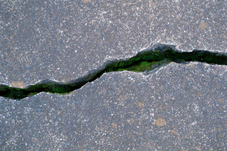 Crack in pavement
