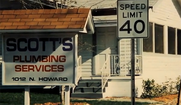 Scotts Plumbing Company sign