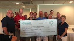 EMCOR employees from the metro Boston area donate $10,000 from a charity golf outing to the National Center for Missing and Exploited Children.