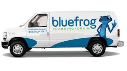 bluefrog plumbing and drain logo on truck bluefrog plumbing and drain logo on truck