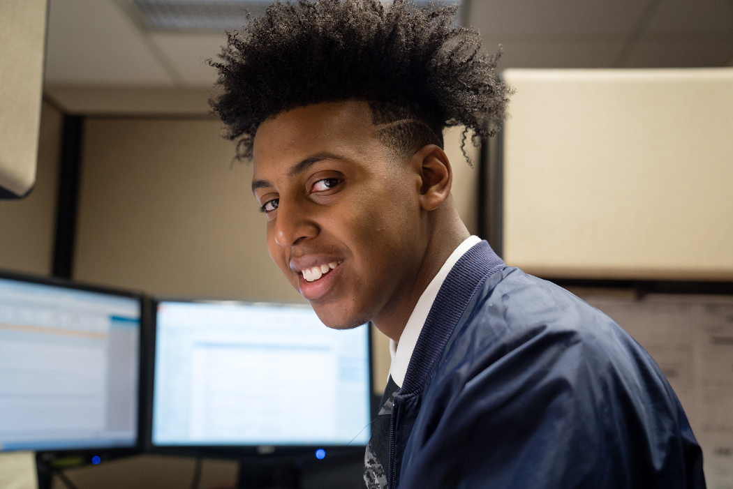 Javon Roberts, junior at Memphis Catholic High School and intern at ARS with the &ldquo;Education that Works&rdquo; program