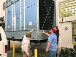 installation of cooling tower at Steamfitters UA Local No. 602 Mechanical Trades School installation of cooling tower at Steamfitters UA Local No. 602 Mechanical Trades School
