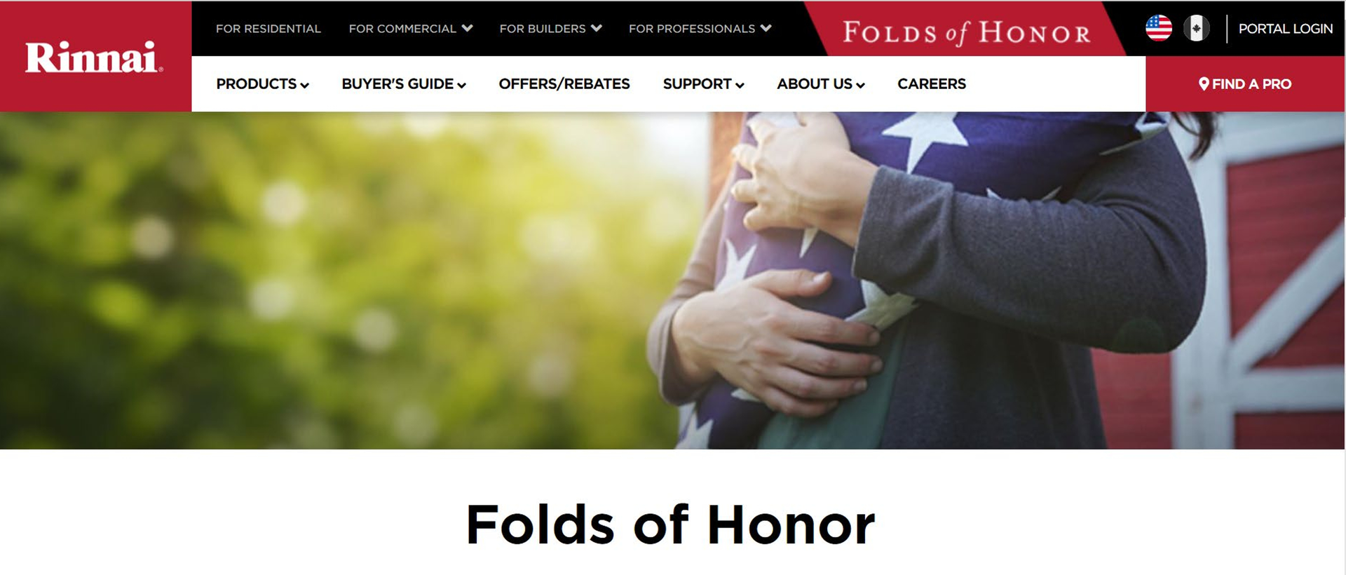 Rinnai and Folds of Honor