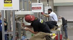 Competitors during the second day of the Plumbing Apprentice Contest.