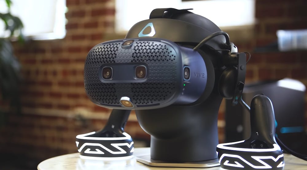 The HTC VIVE virtual reality headset.