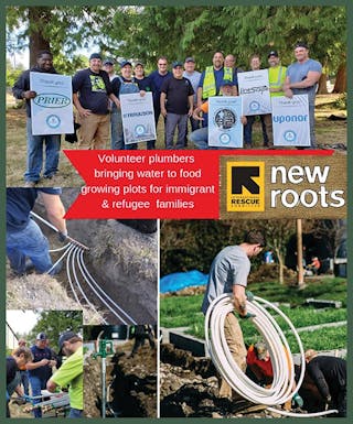 Seattle UA Local 32 members donated their time and skills to this community food garden supporting local refugee and immigrant families. Plumbers Without Borders corporate partners donated equipment and supplies.
