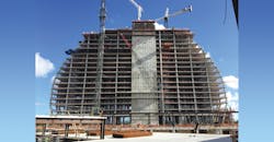 The signature guitar-shaped main building take shape at the Seminole Hard Rock Hotel & Casino in Miami. The signature guitar-shaped main building take shape at the Seminole Hard Rock Hotel & Casino in Miami.