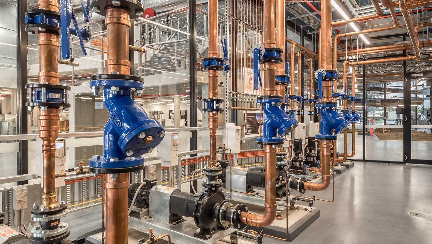 The geothermal plant room.