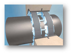 A computer model of a C-PVC wall penetration with proper seal. A computer model of a C-PVC wall penetration with proper seal.