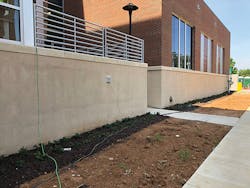 Small plants being irrigated with collected rainwater. Small plants being irrigated with collected rainwater.