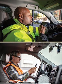 Smoking and mobile device use are two common driver distractions that can be addressed via coaching.