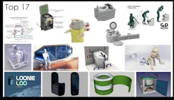 A few of the finalists of the Lunar Loo challenge. A few of the finalists of the Lunar Loo challenge.