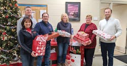 Christmas gifts from Erickson getting ready to go to the Sertoma Centre organization. Christmas gifts from Erickson getting ready to go to the Sertoma Centre organization.