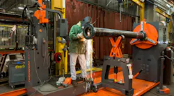 Work continues in John W. Danforth's pipe fabrication facility.