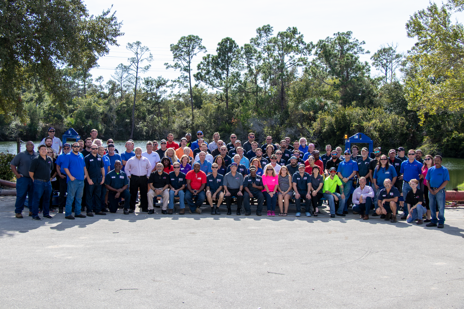 Thompson Pump employees celebrating the company's 50th anniversary.