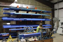 Kim Poole, the Fab Shop Foreman at Williams Plumbing, says of Aquatherm pipe: “It’s very fast, it’s very efficient, and it’s enjoyable to work with.” Kim Poole, the Fab Shop Foreman at Williams Plumbing, says of Aquatherm pipe: “It’s very fast, it’s very efficient, and it’s enjoyable to work with.”