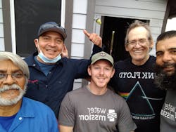 Taylor Edwards, an apprentice plumber from Tennessee (center) with the team from Omega Plumbing of California. Taylor Edwards, an apprentice plumber from Tennessee (center) with the team from Omega Plumbing of California.