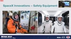 The SpaceX suits look like something out of a sci-fi movie. The SpaceX suits look like something out of a sci-fi movie.