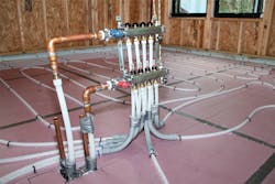 The manifold in zone four provides radiant heating and maximizing comfort in the dinette, kitchen, foyer, office, and great room.