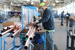 Even in the fab shop, PPE and protective screens are still the order of the day. Even in the fab shop, PPE and protective screens are still the order of the day.