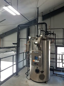 One of the newly-installed Fulton boilers. One of the newly-installed Fulton boilers.