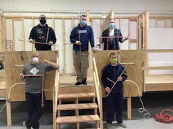 Recruits learning the basics at the Peterman plumbing lab. Recruits learning the basics at the Peterman plumbing lab.