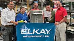 Part of the Elkay team celebrating their one millionth unit at the company's Downers Grove, IL facility.