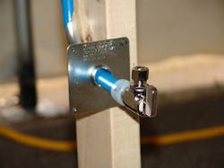 An angle PEX stop. An angle PEX stop.