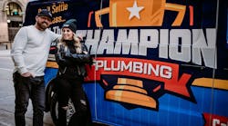 Champion Plumbing, Edmond, OK, combine high impact graphic design with compelling personal narrative to build their brand.