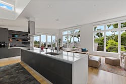 Kitchen and dining areas are on the second level, offering spectacular views of the Hudson River Valley. Kitchen and dining areas are on the second level, offering spectacular views of the Hudson River Valley.