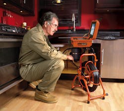 High-tech inspection cameras and monitors—such as the Gen-Eye—allow plumbers to see what the problem is and where it is located before any drain-cleaning equipment is used. High-tech inspection cameras and monitors—such as the Gen-Eye—allow plumbers to see what the problem is and where it is located before any drain-cleaning equipment is used.