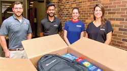 Ridgid employees at the school supply drive.