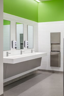 The new restrooms are touch-free for easy easy maintenance and better hygiene. The new restrooms are touch-free for easy easy maintenance and better hygiene.