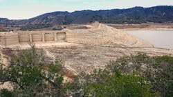Falling water levels at Lake Cachuma, CA, due to severe drought leave the locks at Bradbury Dam high and dry. Falling water levels at Lake Cachuma, CA, due to severe drought leave the locks at Bradbury Dam high and dry.