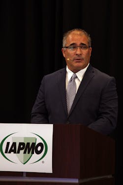 IAPMO Vice President Steve Panelli delivers the conference&rsquo;s Bylaws Report.