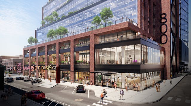 An exterior shot of the Fulton St. project in Chicago.