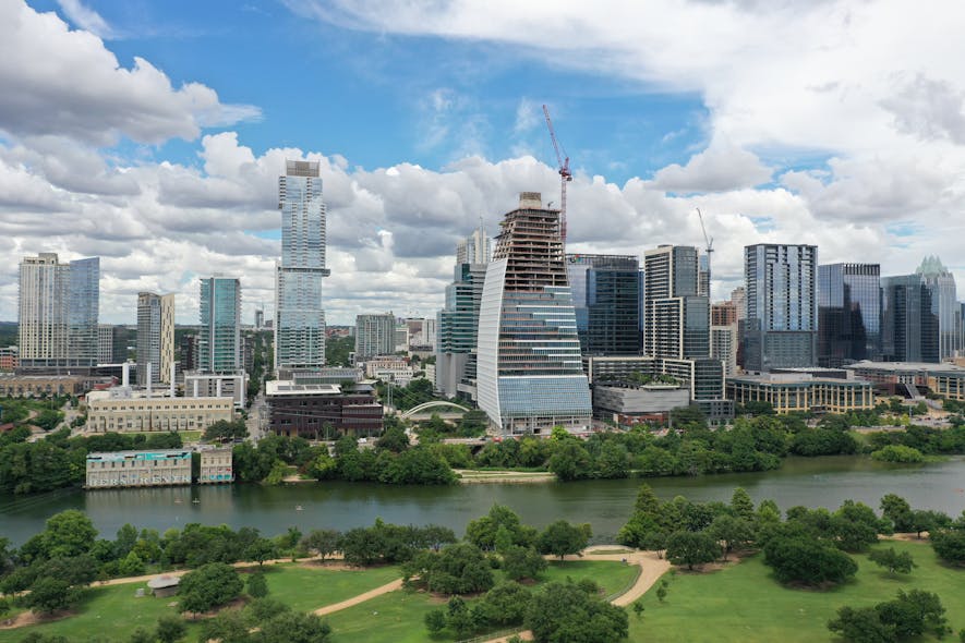Block 185 makes a dramatic addition to the Austin, TX, skyline.