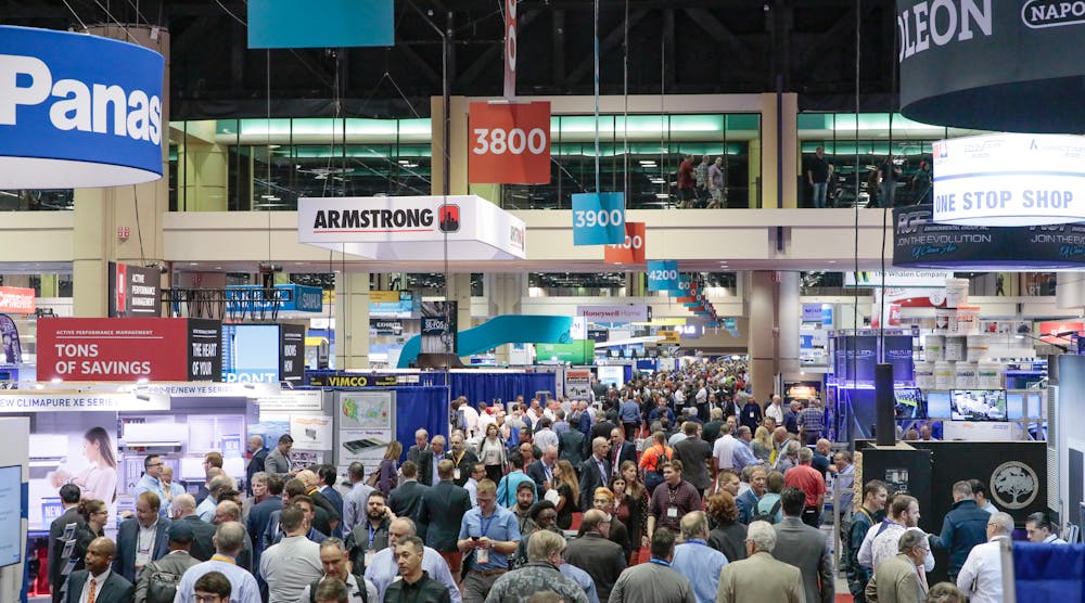 Attendees walking the gigantic show floor at AHR Expo 2020.
