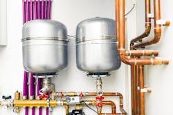 Expansion tanks in boiler-room. Expansion tanks in boiler-room.