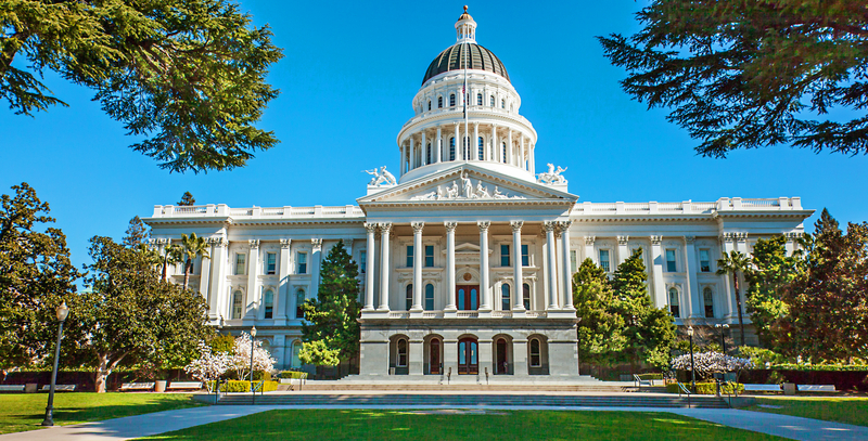 The California state capitol building in Sacramento.
