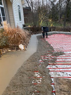 Due to cold conditions, the concrete was given an extra two days to cure. Due to cold conditions, the concrete was given an extra two days to cure.