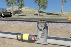 A large-size pneumatic blocking plug being used in wastewater system maintenance. A large-size pneumatic blocking plug being used in wastewater system maintenance.