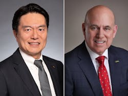 Takayuki (Taka) Inoue, Daikin Executive VP & CSMO (left) and Pete Gasiewicz, CCOM CEO. Takayuki (Taka) Inoue, Daikin Executive VP & CSMO (left) and Pete Gasiewicz, CCOM CEO.