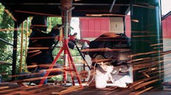 Outdoor welding in the HERstory educational video. Outdoor welding in the HERstory educational video.