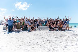 Sand Sculpting group shot &ndash; sponsored by Schedule Engine.